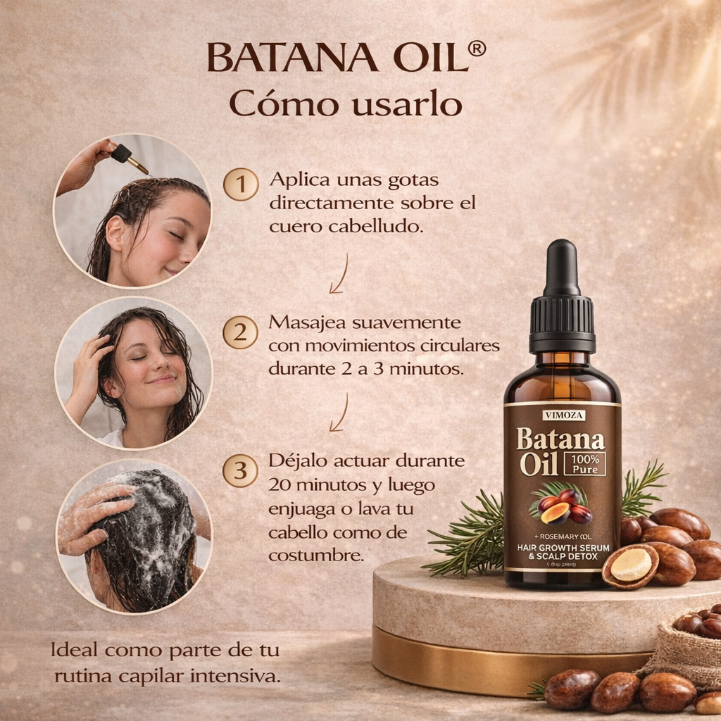 ACEITE DE BATANA PARA EL CRECIMIENTO DEL CABELLO.