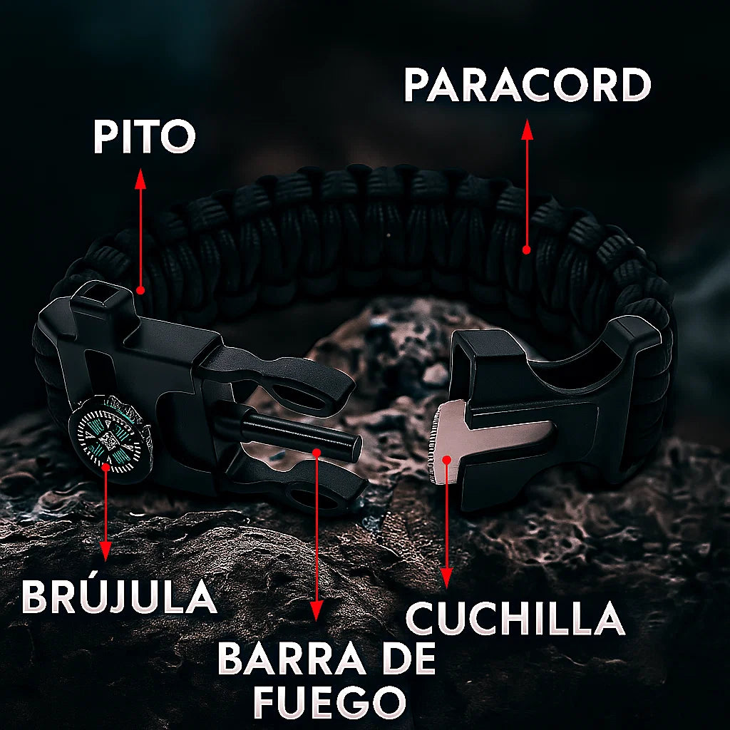 💯2X1 PULSERA DE SUPERVIVENCIA PARACORD 5 EN 1 OKOUTDOOR💯