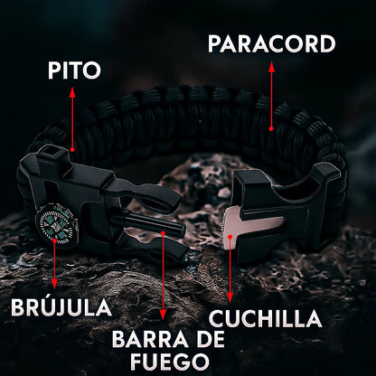 💯2X1 PULSERA DE SUPERVIVENCIA PARACORD 5 EN 1 OKOUTDOOR💯