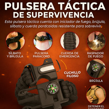 💯2X1 PULSERA DE SUPERVIVENCIA PARACORD 5 EN 1 OKOUTDOOR💯