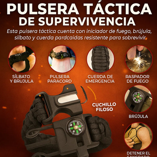 💯2X1 PULSERA DE SUPERVIVENCIA PARACORD 5 EN 1 OKOUTDOOR💯
