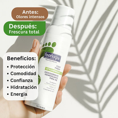 SPRAY DESODORANTE DE PIES 125ML ELIMINA EL MAL OLOR Y DESINFECTA