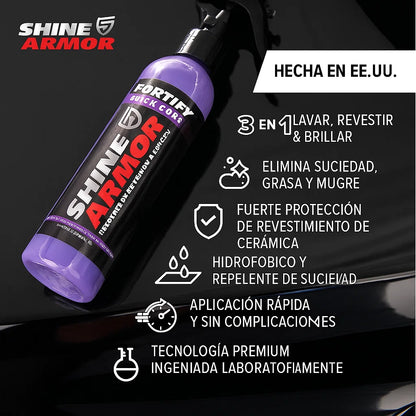 🧴SPRAY 3 EN 1 SHINE ARMOR FORTIFY: 🧼LAVADO, ✨BRILLO Y 🛡️PROTECCIÓN SIN AGUA❌