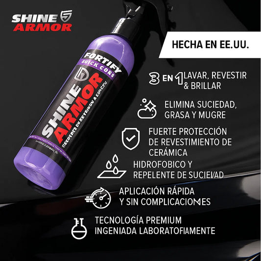 🧴SPRAY 3 EN 1 SHINE ARMOR FORTIFY: 🧼LAVADO, ✨BRILLO Y 🛡️PROTECCIÓN SIN AGUA❌