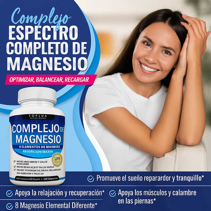 💊SUPLEMENTO COMPLEJO DE MAGNESIO 8 ELEMENTALES🍃DE 1000 MG Y 90 CAPSULAS✔