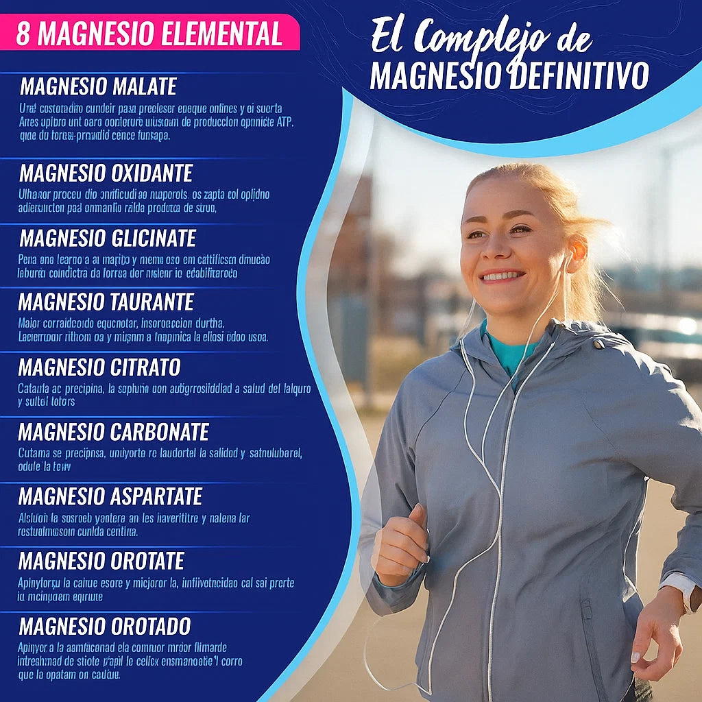 💊SUPLEMENTO COMPLEJO DE MAGNESIO 8 ELEMENTALES🍃DE 1000 MG Y 90 CAPSULAS✔