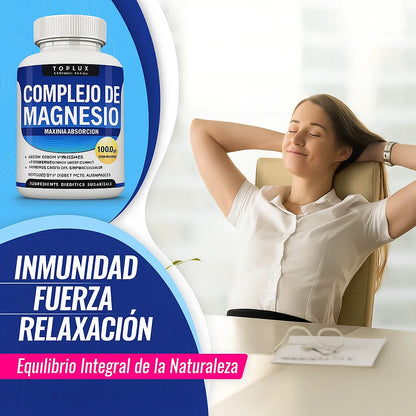 💊SUPLEMENTO COMPLEJO DE MAGNESIO 8 ELEMENTALES🍃DE 1000 MG Y 90 CAPSULAS✔