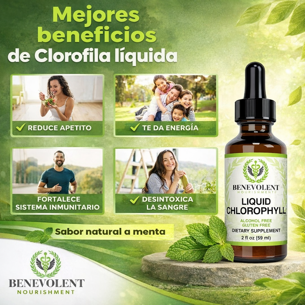 2x1 CLOROFILA LIQUIDA EN GOTAS PARA DETOX COMPLETO