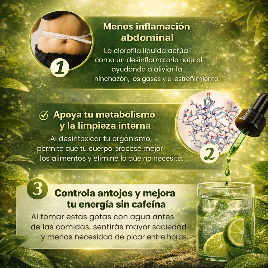 2x1 CLOROFILA LIQUIDA EN GOTAS PARA DETOX COMPLETO