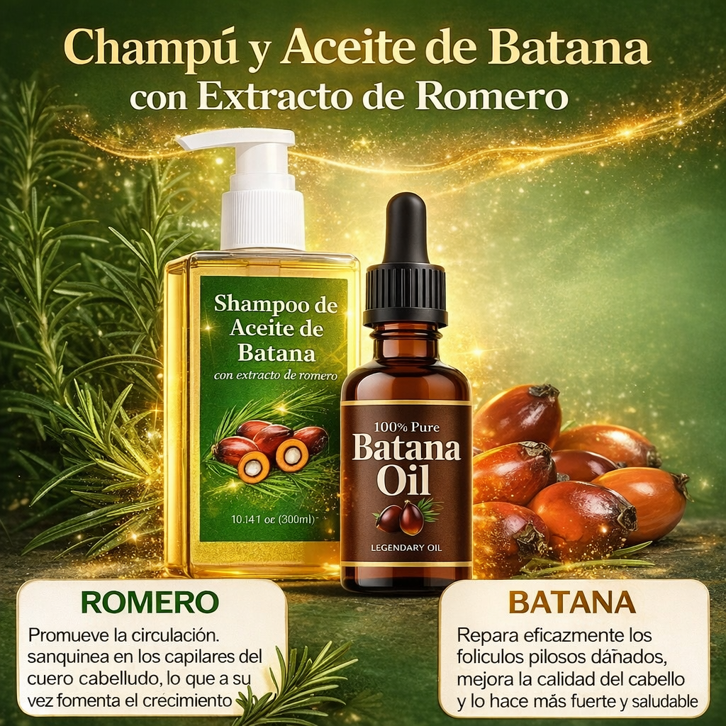 PACK DE BATANA-SHAMPOO + ACEITE DE BATANA PARA SALUD DE TU CABELLO