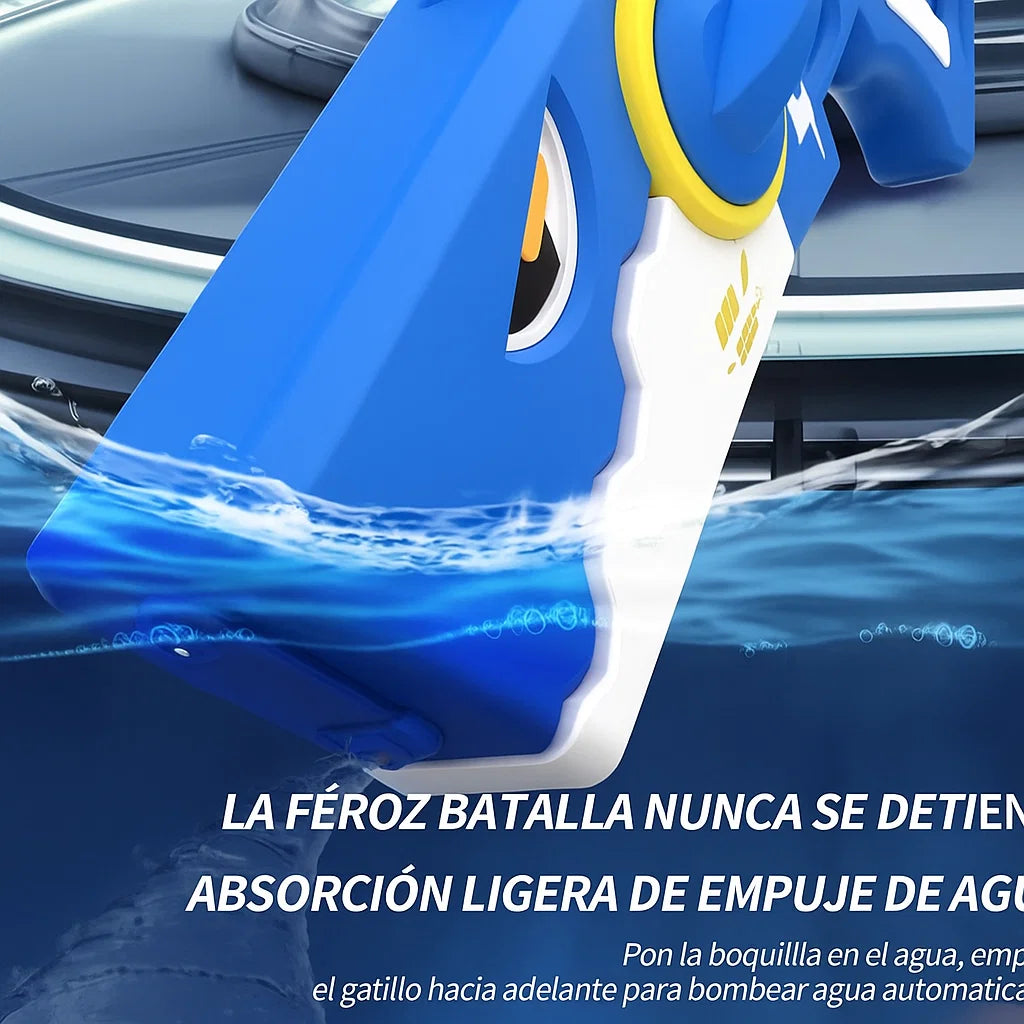 PISTOLA DE AGUA ELÉCTRICA DISEÑO DE TIBURÓN-JUGUETE DE PISCINA EN VERANO
