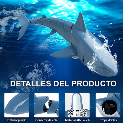 JUGUETE DE BARCO-TIBURÓN TELEDIRIGIDO, PARA AGUA CON LUZ (REGALO PARA NIÑO)