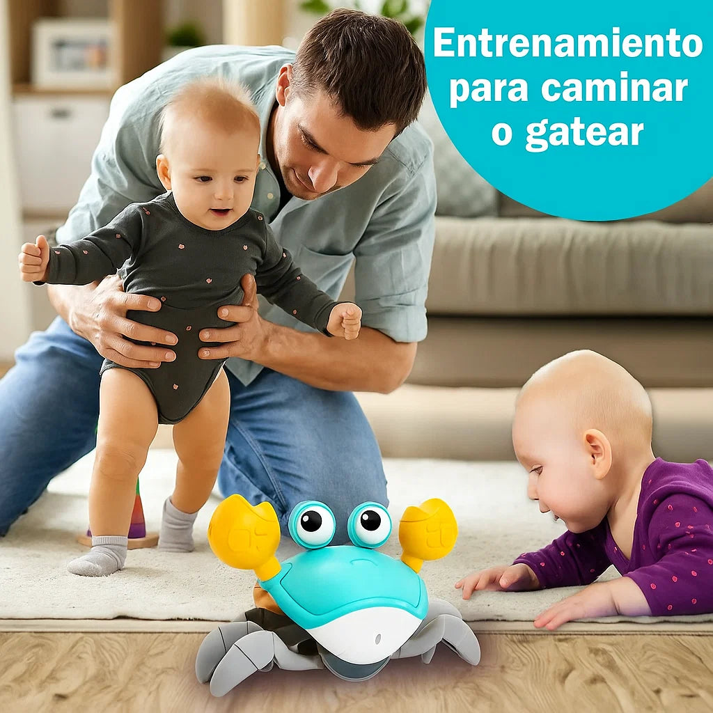 JUGUETE DE CANGREJO PARA BEBÉ, INTERACTIVO, CON MÚSICA, PARA CAMINAR Y BAILAR
