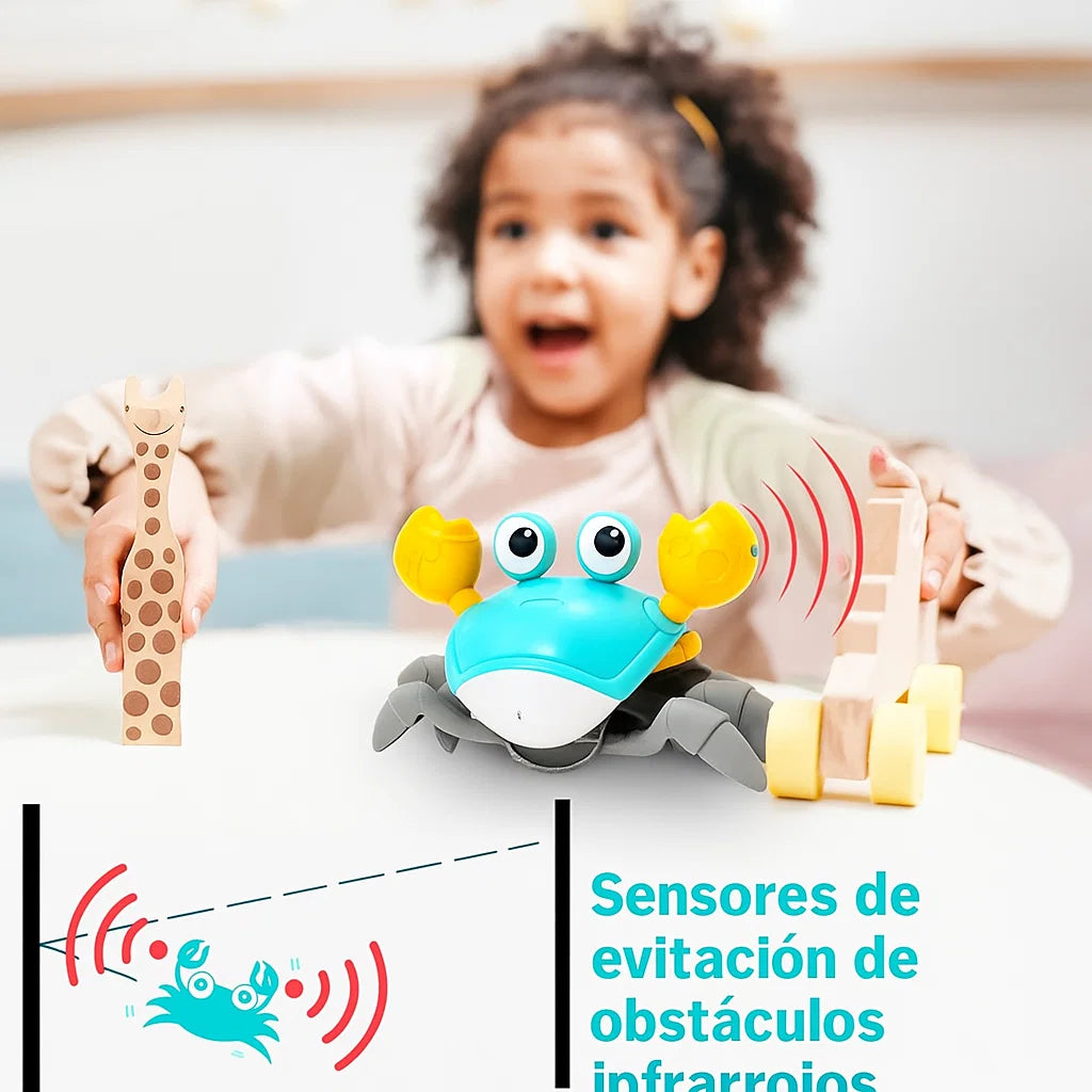 JUGUETE DE CANGREJO PARA BEBÉ, INTERACTIVO, CON MÚSICA, PARA CAMINAR Y BAILAR