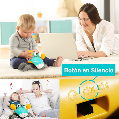 JUGUETE DE CANGREJO PARA BEBÉ, INTERACTIVO, CON MÚSICA, PARA CAMINAR Y BAILAR