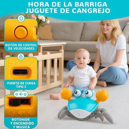 JUGUETE DE CANGREJO PARA BEBÉ, INTERACTIVO, CON MÚSICA, PARA CAMINAR Y BAILAR