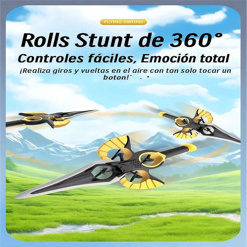 DRON ESPADA VOLADORA REMOTA, CON PILOTO AUTOMÁTICO, ACROBÁZIAS 3 VELOCIDADES.