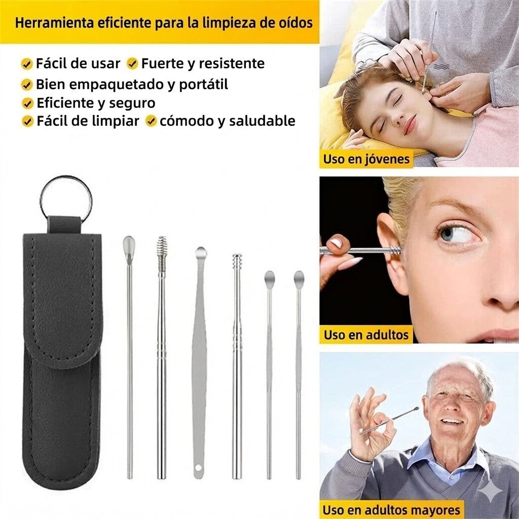 KIT DE HERRAMIENTAS PARA QUITAR LA CERA DE LOS OÍDOS