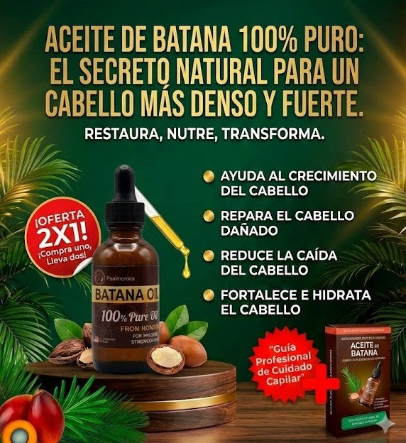 ACEITE DE BATANA PARA EL CRECIMIENTO DEL CABELLO. (2 U)