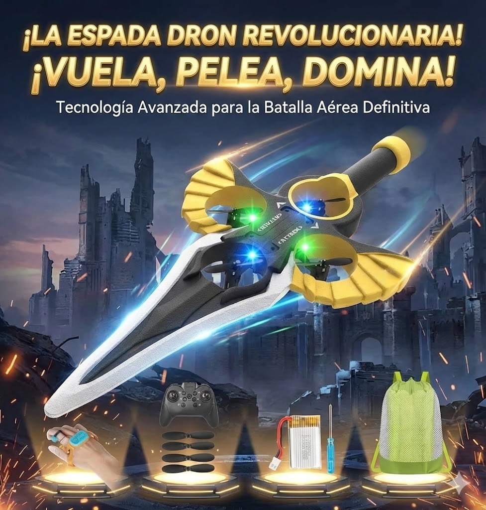 DRON ESPADA VOLADORA REMOTA, CON PILOTO AUTOMÁTICO, ACROBÁZIAS 3 VELOCIDADES.